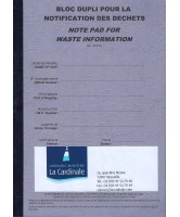 Bloc dupli pour notification des déchets / note pad for waste information 20j