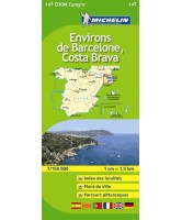 Carte Michelin Environs de Barcelone, Costa Brava - 1/150 000