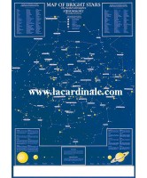 Poster Carte des Etoiles - Map of Bright Stars