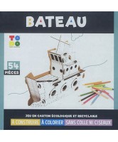 Bateau : jeu en carton écologique et recyclable à construire, à colorier, sans colle ni ciseaux : 54 pièces Bateau : jeu en carton écologique et recyclable à construire, à colorier, sans colle ni ciseaux : 54 pièces