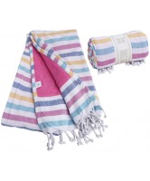 Fouta rayée réversible