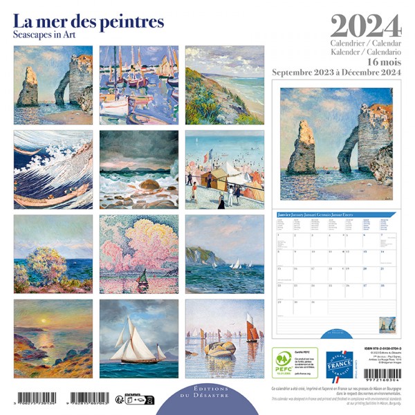 CALENDRIER 2024 LA MER DES PEINTRES - Librairie Maritime LA CARDINALE