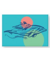 Magnet rectangulaire dauphins