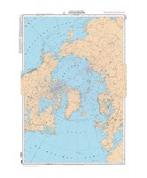 Carte polaire Nord en projection stéréographique. Déclinaison  magnétique 1995